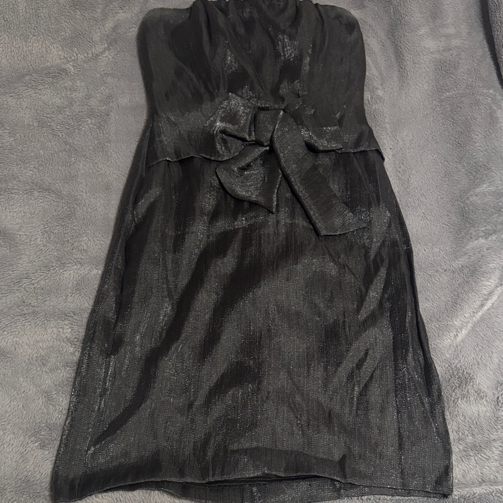 Express Shimmering Black Strapless Dress